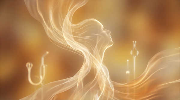 Abstract golden silhouette of a woman representing luxury medical aesthetics and beauty transformation at Elda Silva Medspa Miami